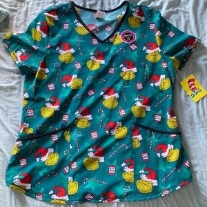 Grinch Scrub Top